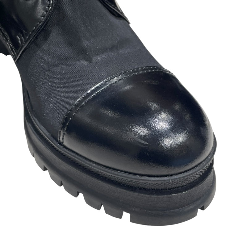 プラダ PRADA RE-NYLON トライアングルロゴショートブーツ 1T708M ブラック ナイロン レディース ブーツ