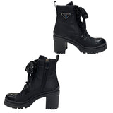プラダ PRADA RE-NYLON トライアングルロゴショートブーツ 1T708M ブラック ナイロン レディース ブーツ