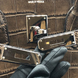 エルメス HERMES バーキン35 □L刻 ハバナ アリゲーターマット ユニセックス ハンドバッグ