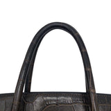 エルメス HERMES バーキン35 □L刻 ハバナ アリゲーターマット ユニセックス ハンドバッグ