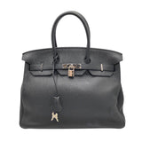 エルメス HERMES バーキン35 □O刻 ブラック×SV金具 トリヨン ユニセックス ハンドバッグ