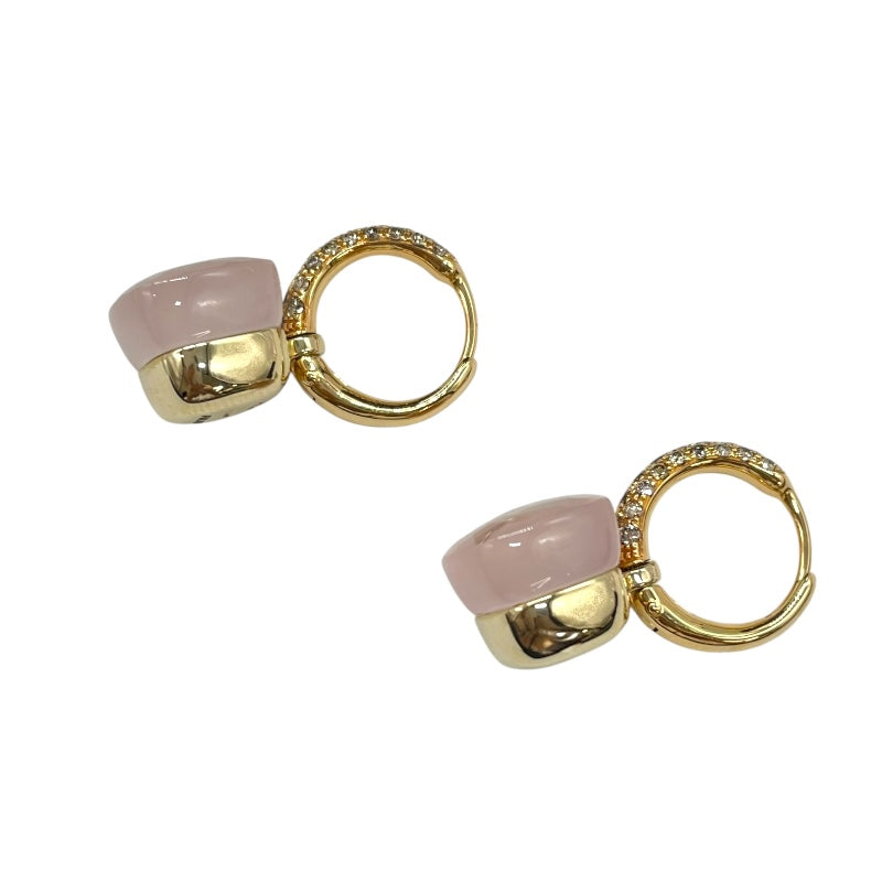 ポメラート Pomellato ヌードローズクォーツ/ブラウンダイヤピアス 750PG/ダイヤモンド ジュエリー