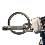 プラダ PRADA サフィアーノレザーキーリング 2PP040 ブラック/SV レザー メンズ キーホルダー