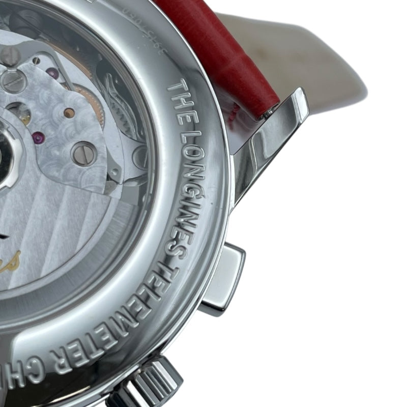 ロンジン LONGINES ヘリテージ テレメーター クロノグラフ L2.780.4.18.2 ホワイト SS/革ベルト（社外品） 自動巻き メンズ 腕時計