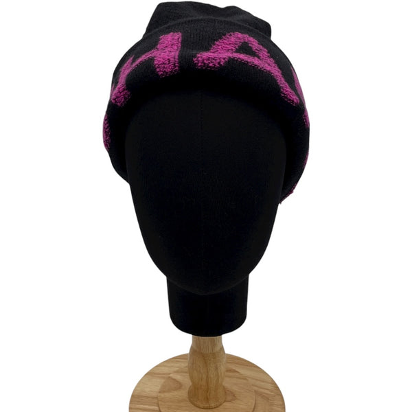 シャネル CHANEL カシミヤ混ロゴニットキャップ ブラック ウール レディース その他ファッション雑貨