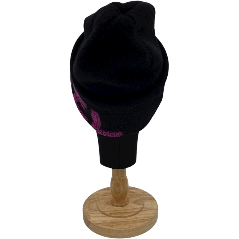 シャネル CHANEL カシミヤ混ロゴニットキャップ ブラック ウール レディース その他ファッション雑貨