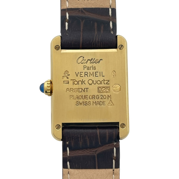 カルティエ Cartier マストタンク SM W1003153 アイボリー GP/革ベルト（社外品） クオーツ レディース 腕時計