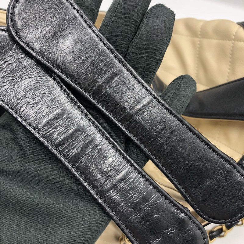 シャネル CHANEL マトラッセ2WAYトート ベージュ・ブラック×GD金具 ラム レディース トートバッグ