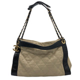 シャネル CHANEL マトラッセ2WAYトート ベージュ・ブラック×GD金具 ラム レディース トートバッグ