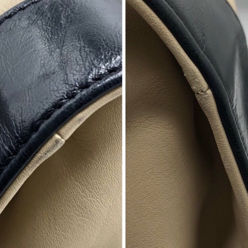 シャネル CHANEL マトラッセ2WAYトート ベージュ・ブラック×GD金具 ラム レディース トートバッグ