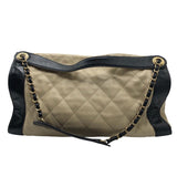 シャネル CHANEL マトラッセ2WAYトート ベージュ・ブラック×GD金具 ラム レディース トートバッグ