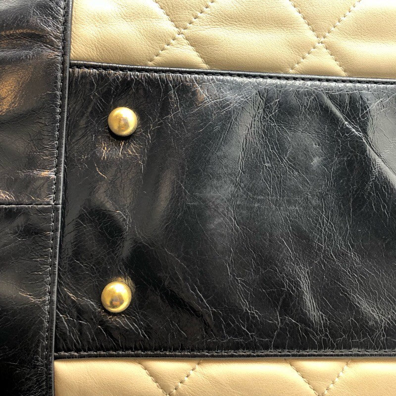 シャネル CHANEL マトラッセ2WAYトート ベージュ・ブラック×GD金具 ラム レディース トートバッグ