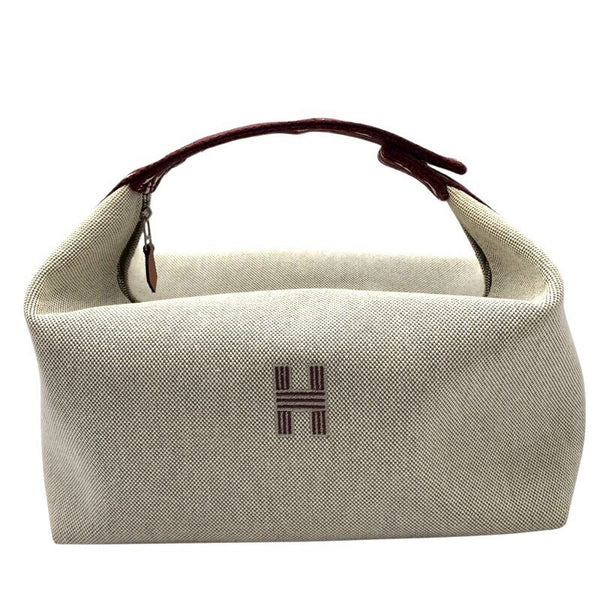 エルメス HERMES ブリッドアブラックGM　ジグザク ルージュアッシュ キャンバス ユニセックス ハンドバッグ