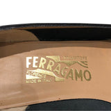 サルヴァトーレ・フェラガモ Salvatore Ferragamo ｳﾞｧﾗﾘﾎﾞﾝﾋｰﾙﾊﾟﾝﾌﾟｽ 30391 ブラック ﾚｻﾞｰ レディース パンプス