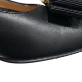 サルヴァトーレ・フェラガモ Salvatore Ferragamo ｳﾞｧﾗﾘﾎﾞﾝﾋｰﾙﾊﾟﾝﾌﾟｽ 30391 ブラック ﾚｻﾞｰ レディース パンプス