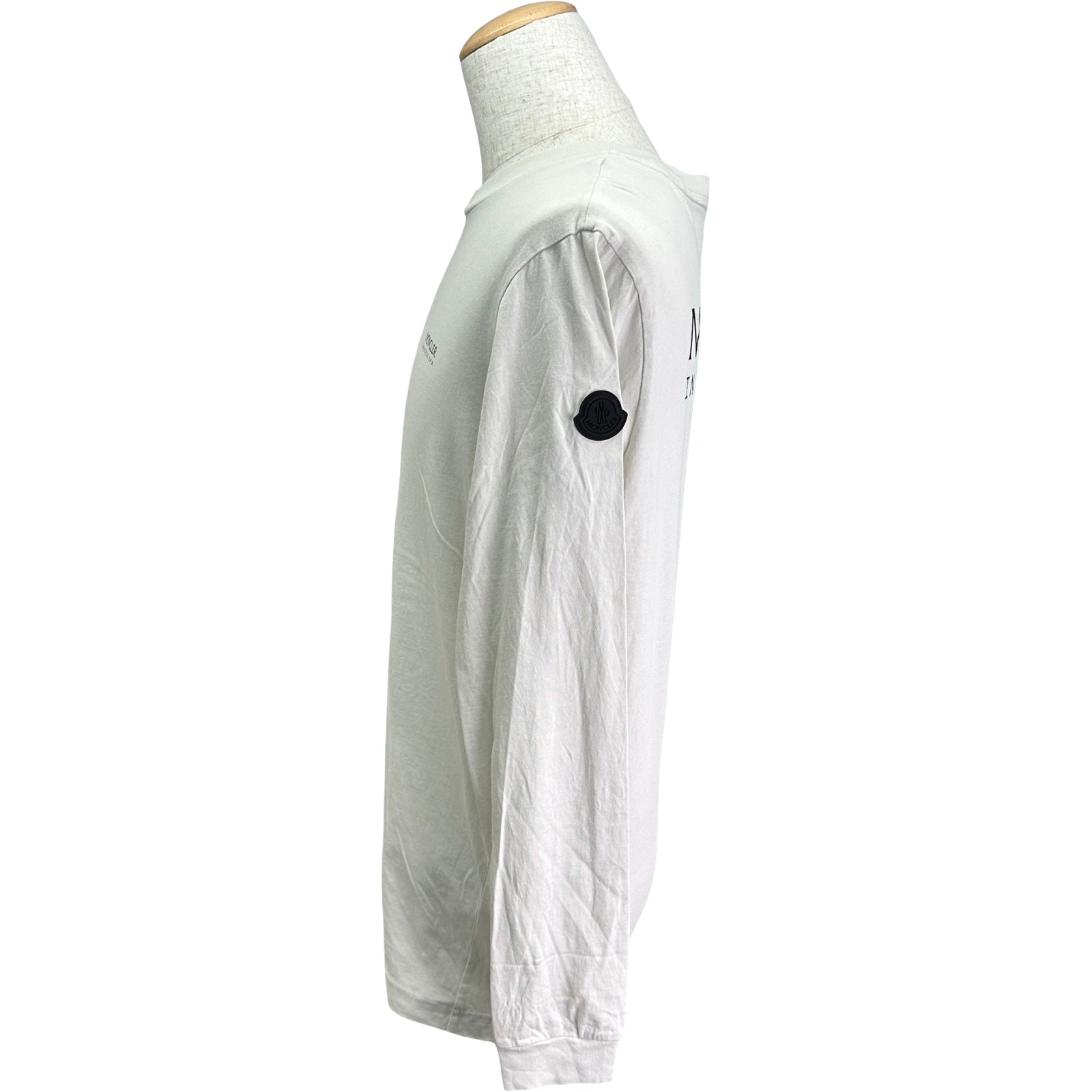 モンクレール MONCLER ロゴプリント長袖カットソー アイボリー
