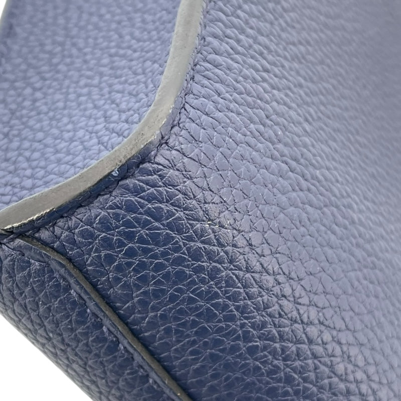 エルメス HERMES サックアデベッシュ21 B刻 ブルーサフィール SV金具 トゴ レディース ショルダーバッグ