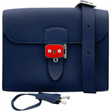 エルメス HERMES サックアデベッシュ21 B刻 ブルーサフィール SV金具 トゴ レディース ショルダーバッグ