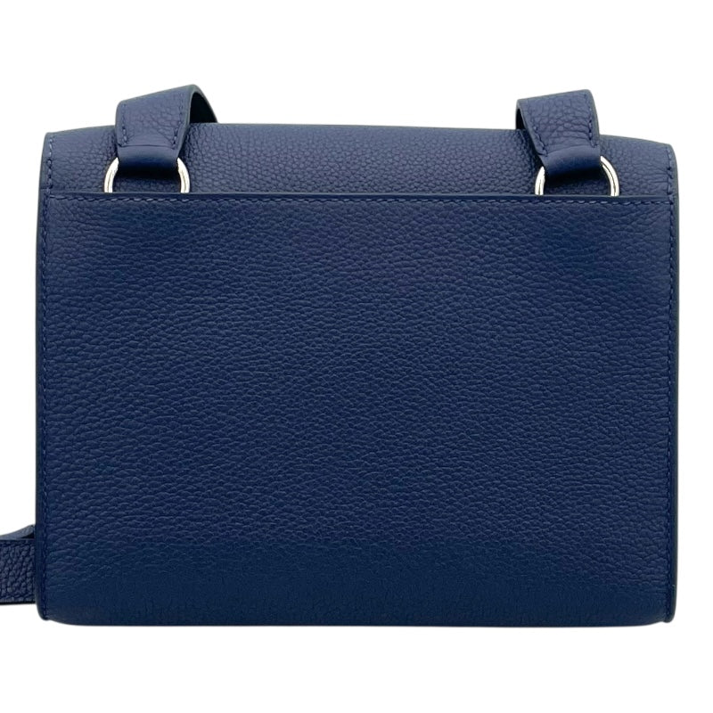 エルメス HERMES サックアデベッシュ21 B刻 ブルーサフィール SV金具 トゴ レディース ショルダーバッグ