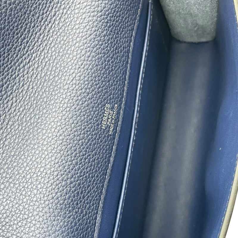 エルメス HERMES サックアデベッシュ21 B刻 ブルーサフィール SV金具 トゴ レディース ショルダーバッグ