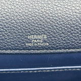 エルメス HERMES サックアデベッシュ21 B刻 ブルーサフィール SV金具 トゴ レディース ショルダーバッグ