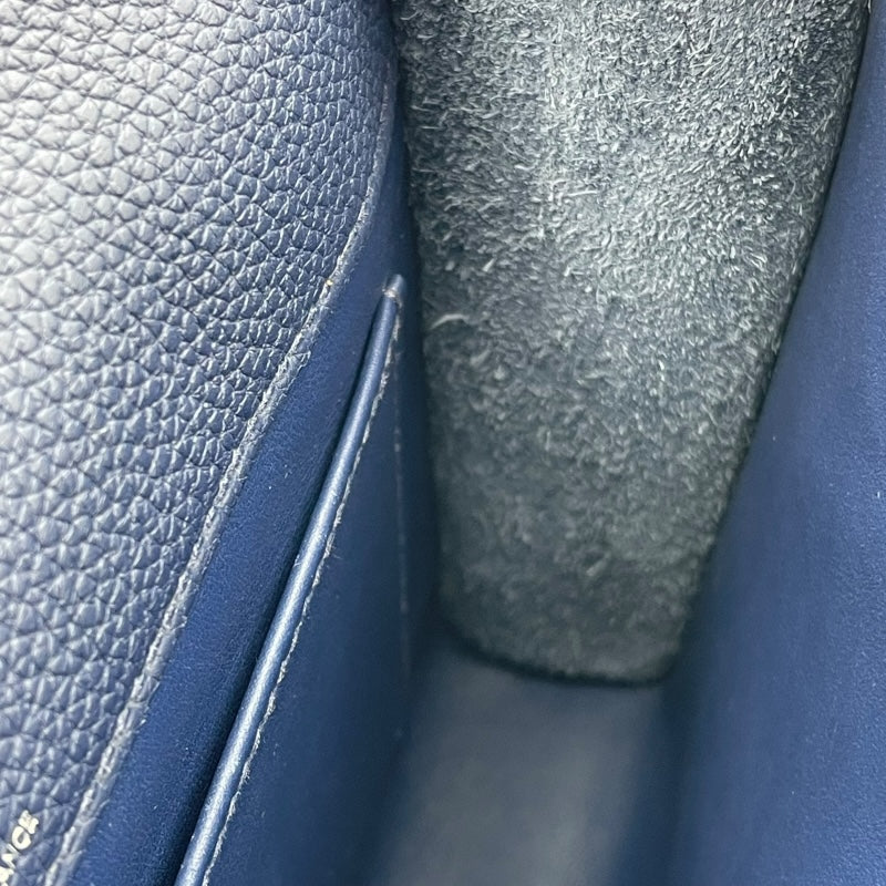エルメス HERMES サックアデベッシュ21 B刻 ブルーサフィール SV金具 トゴ レディース ショルダーバッグ