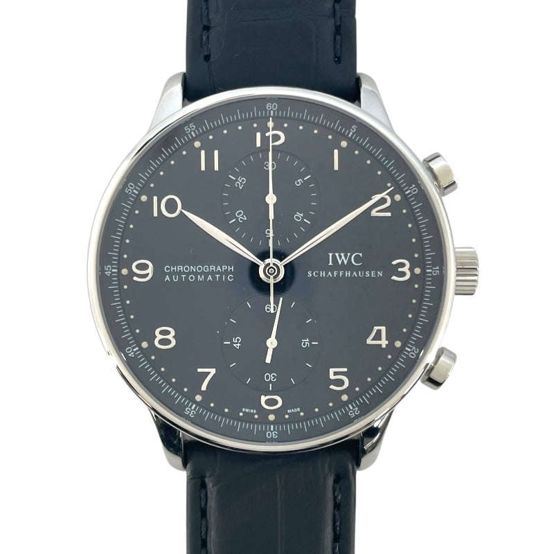 インターナショナルウォッチカンパニー IWC ポルトギーゼ クロノグラフ オートマティック IW371438 ブラック SS メンズ 腕時計