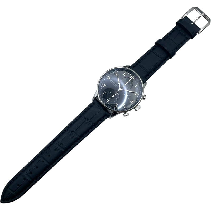 インターナショナルウォッチカンパニー IWC ポルトギーゼ クロノグラフ オートマティック IW371438 ブラック SS メンズ 腕時計