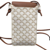 セリーヌ CELINE モバイルポーチ 10G332CQD.01TA ホワイト トリオンフキャンバ/レザー レディース ショルダーバッグ