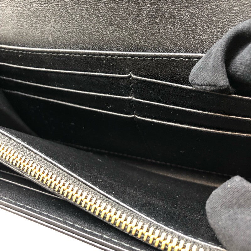 クリスチャン・ディオール Christian Dior カロ長財布 ブラック×GD金具 レザー レディース 長財布