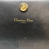 クリスチャン・ディオール Christian Dior カロ長財布 ブラック×GD金具 レザー レディース 長財布
