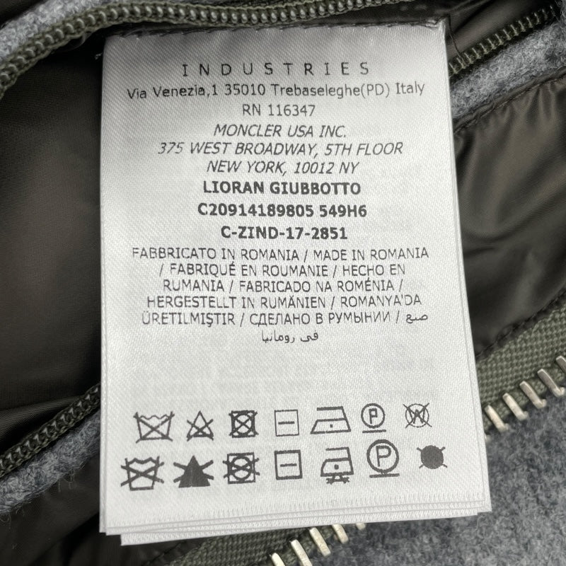 モンクレール MONCLER LIORAN　ダウンジャケット C20914189805 549H6 グレー ウール メンズ ダウンジャケット