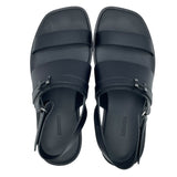 エルメス HERMES ジャコモHロゴストラップサンダル ブラック レザー メンズ サンダル