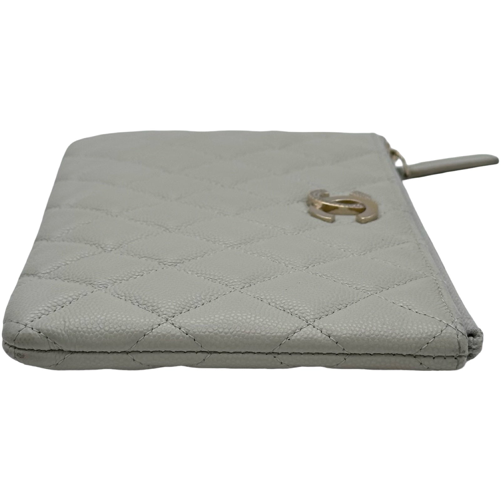 シャネル CHANEL ポーチビジューCCジップ AP4190 ライトグレー