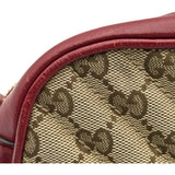 グッチ GUCCI GGマーモントショルダーバッグ 447632 レッド ゴールド金具 GGキャンバス・レザー レディース ショルダーバッグ