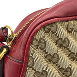 グッチ GUCCI GGマーモントショルダーバッグ 447632 レッド ゴールド金具 GGキャンバス・レザー レディース ショルダーバッグ