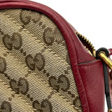 グッチ GUCCI GGマーモントショルダーバッグ 447632 レッド ゴールド金具 GGキャンバス・レザー レディース ショルダーバッグ