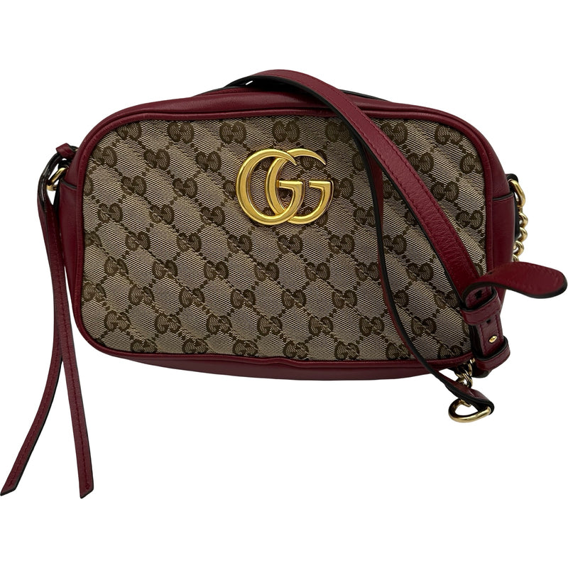 GUCCI グッチ iPhone14 GGキャンパス マーモント シェリーライン グッチ GUCCI GGマーモントショルダーバッグ 447632 レッド ゴールド