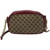 グッチ GUCCI GGマーモントショルダーバッグ 447632 レッド ゴールド金具 GGキャンバス・レザー レディース ショルダーバッグ