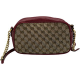 グッチ GUCCI GGマーモントショルダーバッグ 447632 レッド ゴールド金具 GGキャンバス・レザー レディース ショルダーバッグ