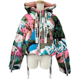 ケンゾー KENZO 総柄ダウンジャケット マルチカラー ポリエステル レディース ダウンジャケット