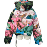 ケンゾー KENZO 総柄ダウンジャケット マルチカラー ポリエステル レディース ダウンジャケット