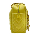 シャネル CHANEL 2.55マトラッセチェーンショルダーバッグ 8桁12番台 イエロー×ゴールド金具 ラム レディース ショルダーバッグ