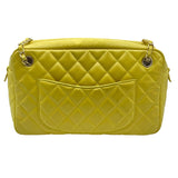 シャネル CHANEL 2.55マトラッセチェーンショルダーバッグ 8桁12番台 イエロー×ゴールド金具 ラム レディース ショルダーバッグ