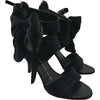 ジュゼッペザノッティ GIUSEPPE ZANOTTI サテンリボンサンダル ブラック レザー レディース サンダル