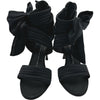 ジュゼッペザノッティ GIUSEPPE ZANOTTI サテンリボンサンダル ブラック レザー レディース サンダル
