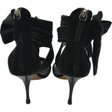 ジュゼッペザノッティ GIUSEPPE ZANOTTI サテンリボンサンダル ブラック レザー レディース サンダル
