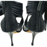 ジュゼッペザノッティ GIUSEPPE ZANOTTI サテンリボンサンダル ブラック レザー レディース サンダル