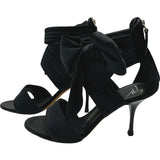 ジュゼッペザノッティ GIUSEPPE ZANOTTI サテンリボンサンダル ブラック レザー レディース サンダル