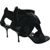 ジュゼッペザノッティ GIUSEPPE ZANOTTI サテンリボンサンダル ブラック レザー レディース サンダル